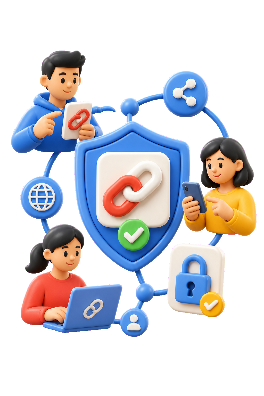 People connected through a protected and verified s.id link